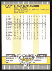Lloyd McClendon Autographed 1989 Fleer Update Card #U77 Chicago Cubs SKU #264279