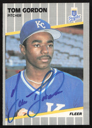 Tom Gordon Autographed 1989 Fleer Rookie Card #284 Kansas City Royals SKU #264282