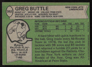 Greg Buttle Autographed 1978 Topps Card #382 New York Jets SKU #264285