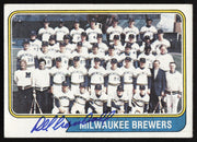 Del Crandall Autographed 1974 Topps Card #314 Milwaukee Brewers SKU #264287