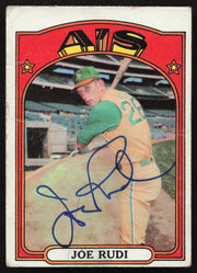 Joe Rudi Autographed 1972 Topps Card #209 Oakland A's SKU #264296