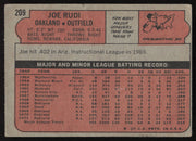 Joe Rudi Autographed 1972 Topps Card #209 Oakland A's SKU #264296
