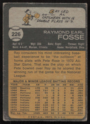Ray Fosse Autographed 1973 Topps Card #226 Cleveland Indians SKU #264299
