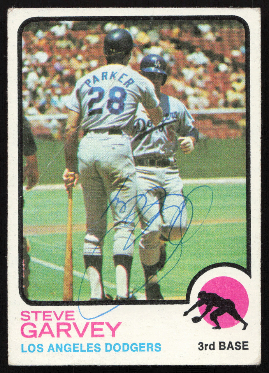 Steve Garvey Autographed 1973 Topps Card #213 Los Angeles Dodgers SKU #264301