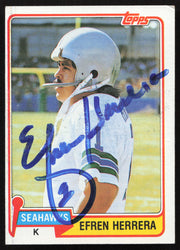 Efren Herrera Autographed 1981 Topps Card #469 Seattle Seahawks SKU #264315