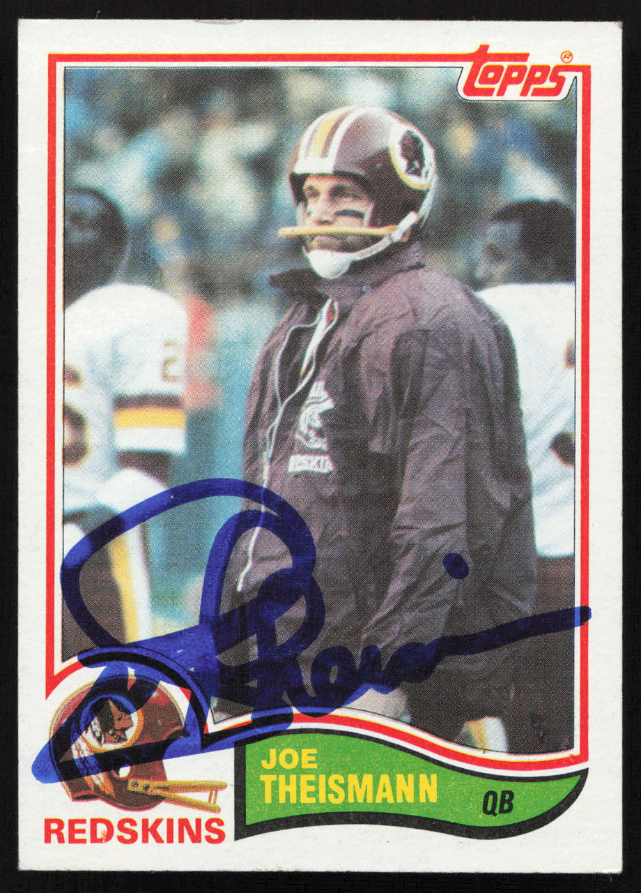 Joe Theismann Autographed 1982 Topps Card #521 Washington Redskins SKU #264317