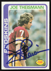 Joe Theismann Autographed 1978 Topps Card #416 Washington Redskins SKU #264318