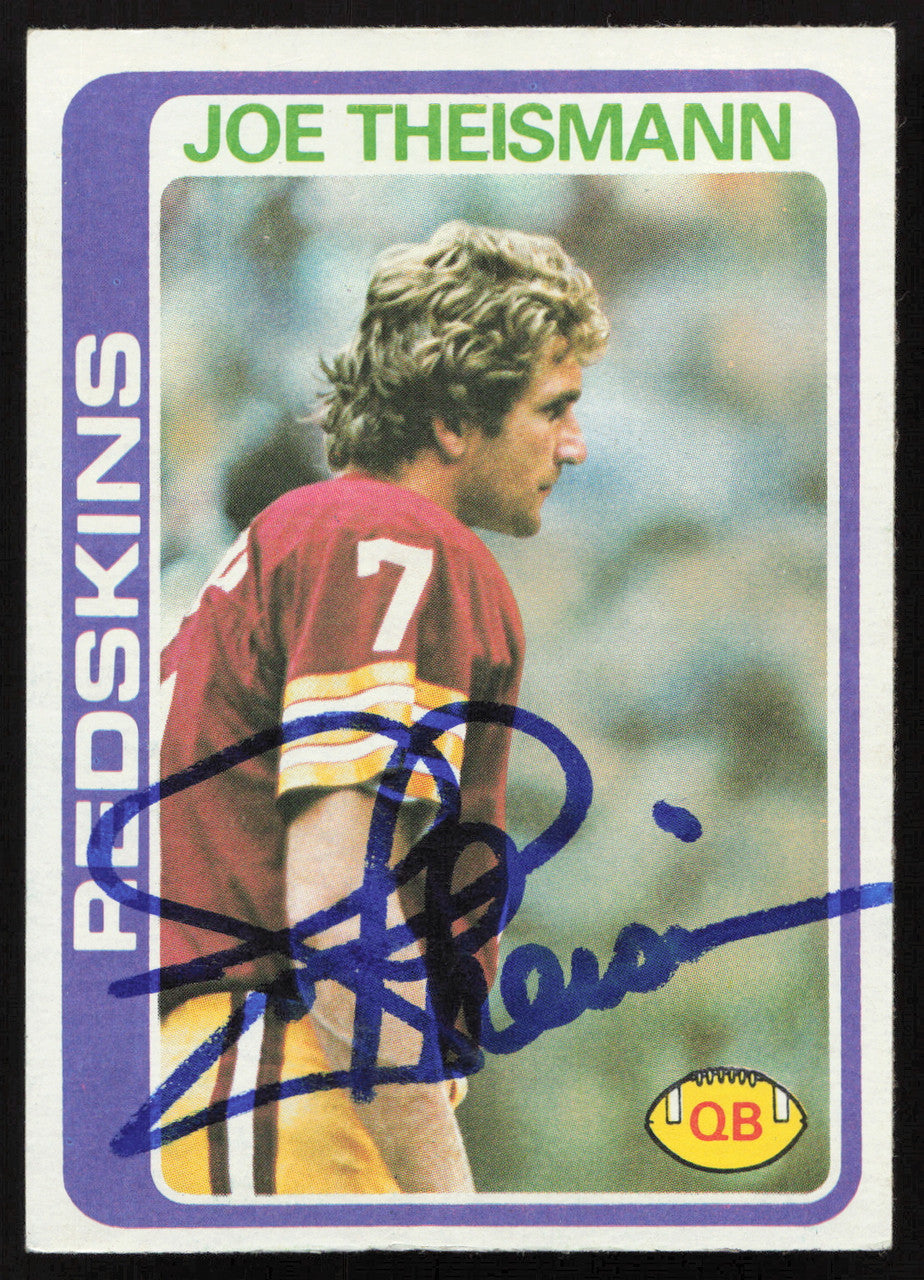 Joe Theismann Autographed 1978 Topps Card #416 Washington Redskins SKU #264318