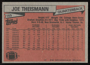Joe Theismann Autographed 1981 Topps Card #165 Washington Redskins SKU #264319