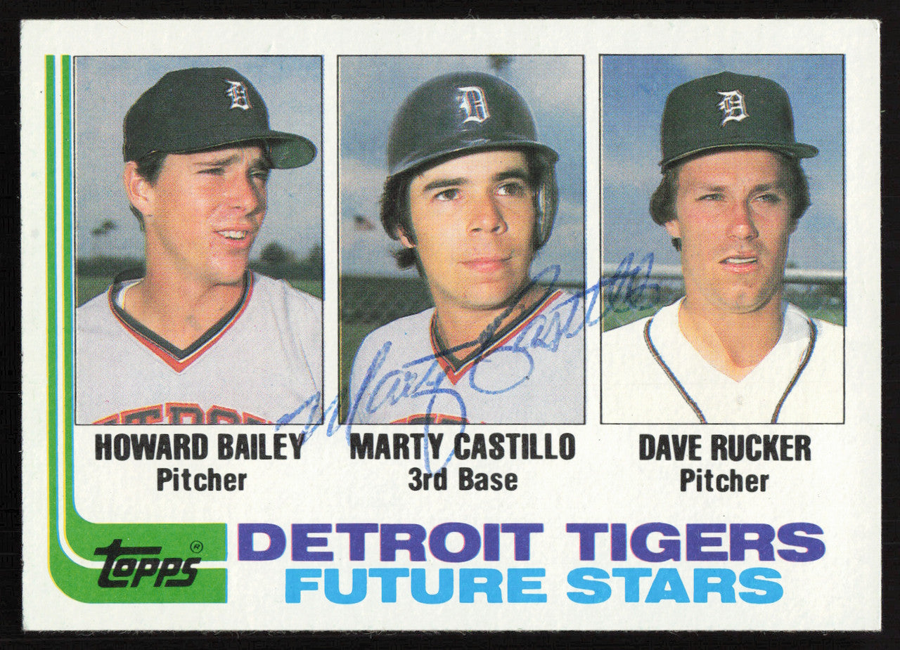 Marty Castillo Autographed 1982 Topps Rookie Card #261 Detroit Tigers SKU #264376