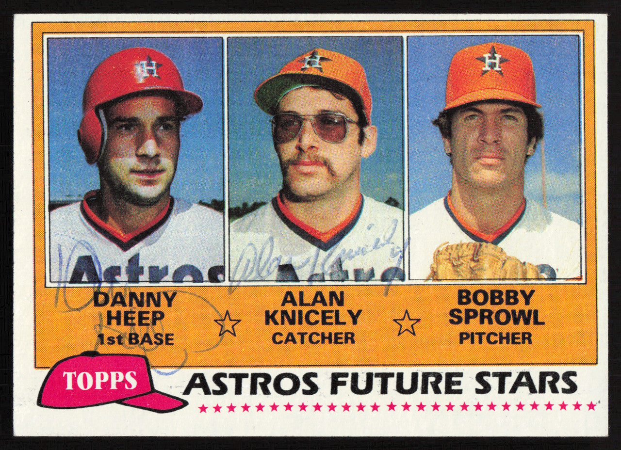 Danny Heep & Alan Knicely Autographed 1981 Topps Rookie Card #82 Houston Astros SKU #264378