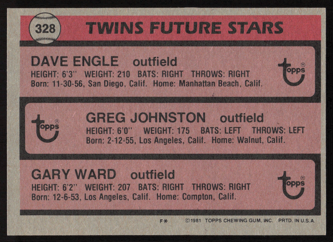 Gary Ward Autographed 1981 Topps Rookie Card #328 Minnesota Twins SKU #264382