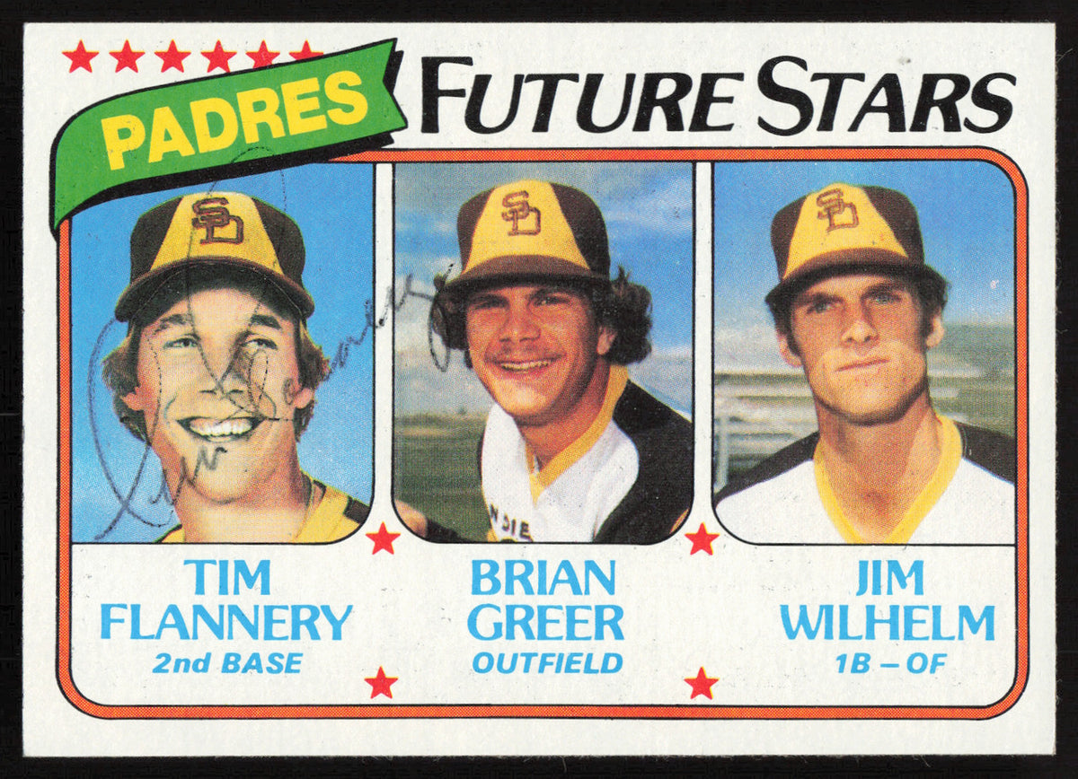 Tim Flannery Autographed 1980 Topps Rookie Card #685 San Diego Padres SKU #264386