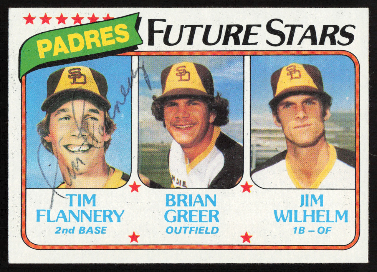 Tim Flannery Autographed 1980 Topps Rookie Card #685 San Diego Padres SKU #264387