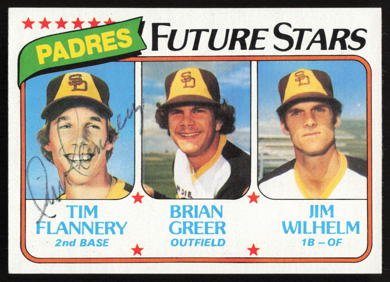 Tim Flannery Autographed 1980 Topps Rookie Card #685 San Diego Padres SKU #264388