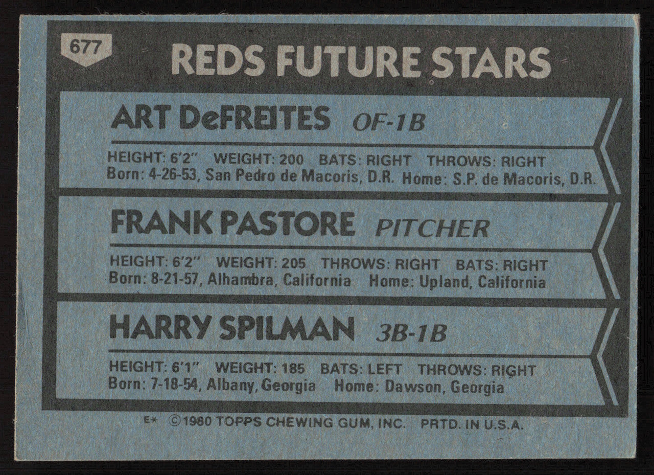 Harry Spilman Autographed 1980 Topps Rookie Card #677 Cincinnati Reds SKU #264390
