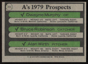 Dwayne Murphy Autographed 1979 Topps Rookie Card #711 Oakland A's SKU #264391