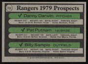 Danny Darwin & Pat Putnam Autographed 1979 Topps Rookie Card #713 Texas Rangers SKU #264395