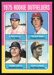 Benny Ayala Autographed 1975 Topps Mini Rookie Card #619 New York Mets SKU #264406