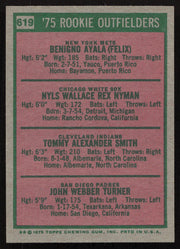 Benny Ayala Autographed 1975 Topps Mini Rookie Card #619 New York Mets SKU #264406