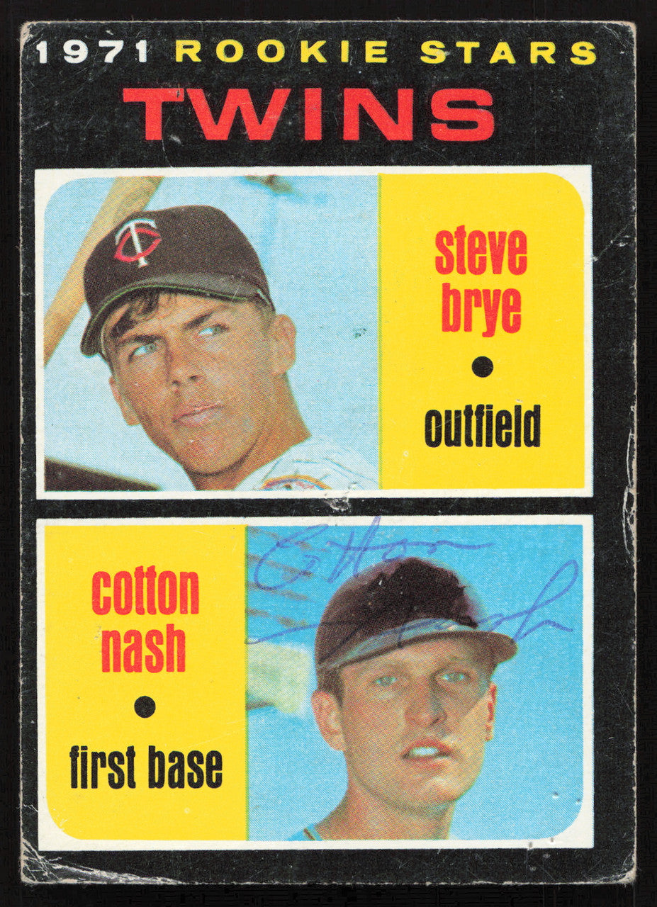 Cotton Nash Autographed 1971 Topps Rookie Card #391 Minnesota Twins SKU #264411