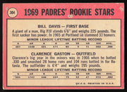 Bill Davis Autographed 1969 Topps Rookie Card #304 San Diego Padres SKU #264425