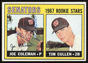 Joe Coleman Autographed 1967 Topps Rookie Card #167 Washington Senators SKU #264426