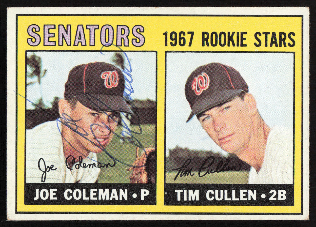 Joe Coleman Autographed 1967 Topps Rookie Card #167 Washington Senators SKU #264426