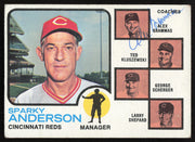 Alex Grammas Autographed 1973 Topps Card #296 Cincinnati Reds SKU #264439