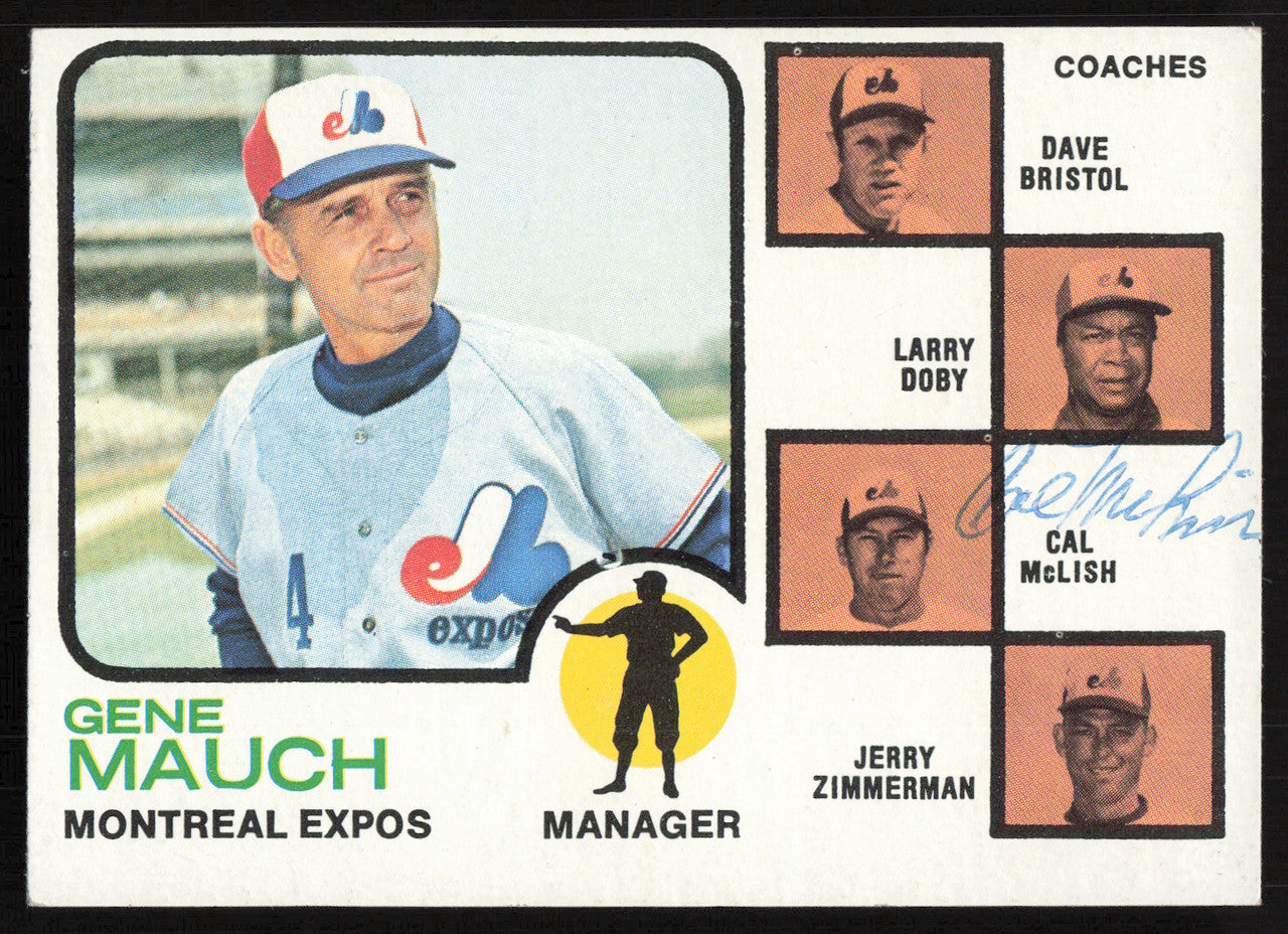 Cal McLish Autographed 1973 Topps Card #377 Montreal Expos SKU #264440