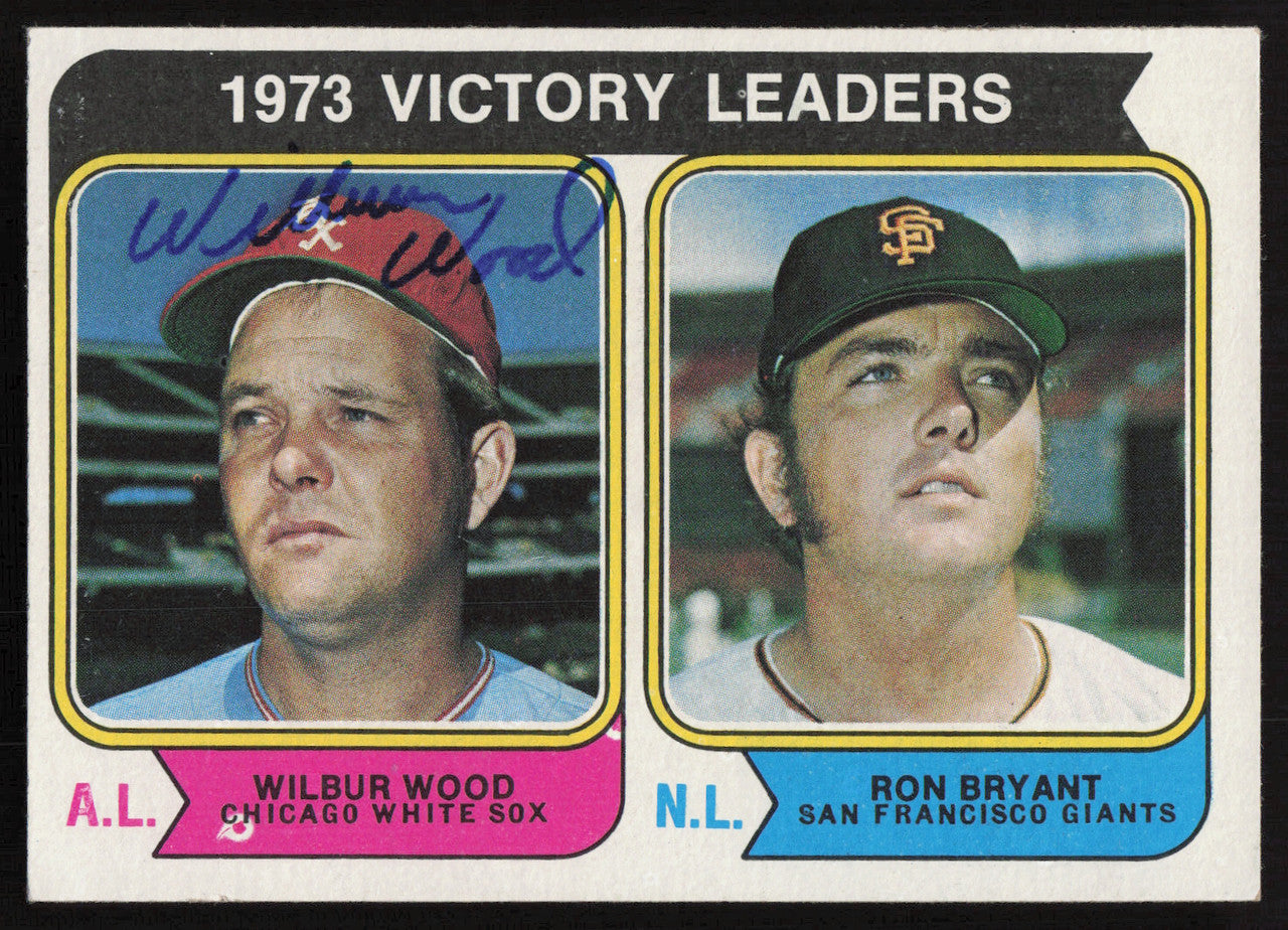 Wilbur Wood Autographed 1974 Topps Card #205 Chicago White Sox SKU #264442