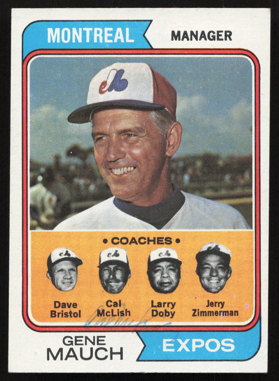 Cal McLish Autographed 1974 Topps Card #531 Montreal Expos SKU #264444