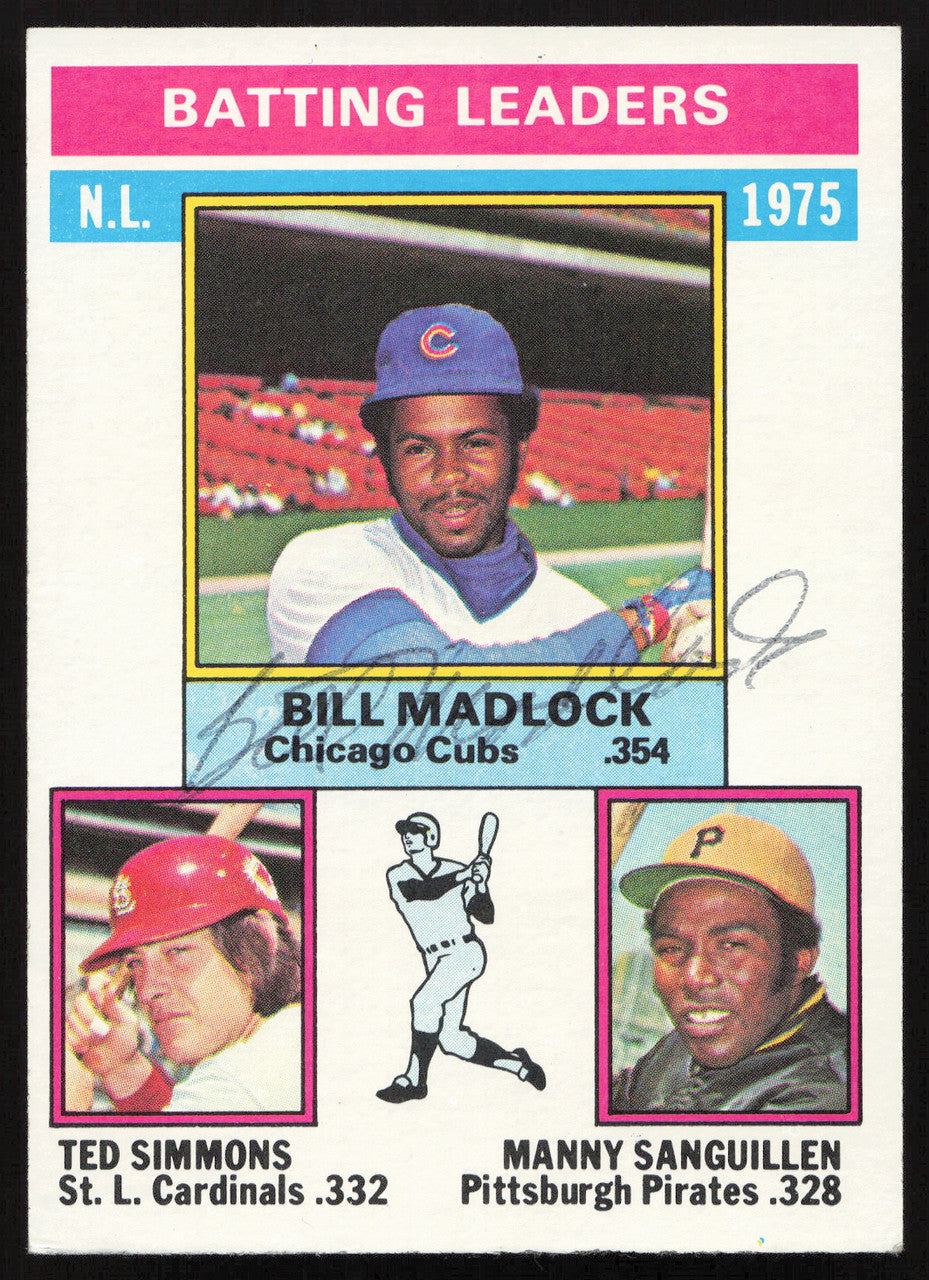Bill Madlock Autographed 1976 Topps Card #191 Chicago Cubs SKU #264449