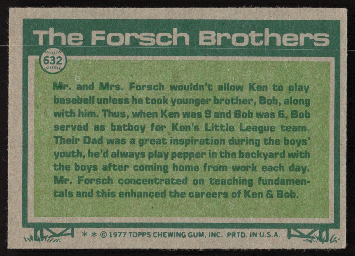 Bob Forsch Autographed 1977 Topps Card #632 St. Louis Cardinals SKU #264456