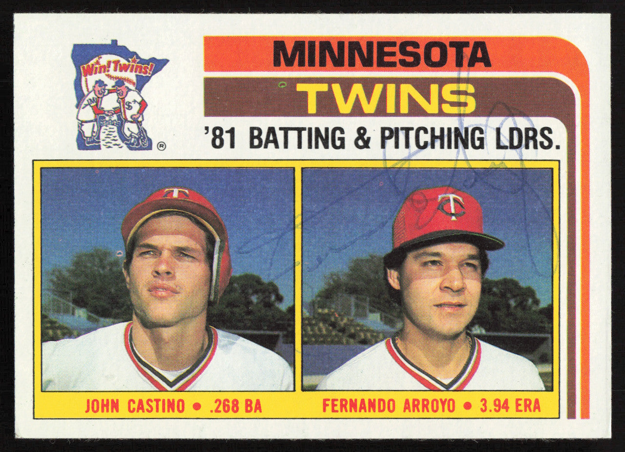 Fernando Arroyo Autographed 1982 Topps Card #396 Minnesota Twins SKU #264470