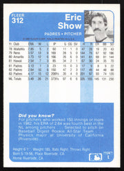 Eric Show Autographed 1984 Fleer Card #312 San Diego Padres SKU #264477