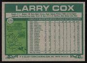 Larry Cox Autographed 1977 Topps Card #379 Seattle Mariners SKU #264479