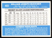 Bill Buckner Autographed 1982 Donruss Card #403 Chicago Cubs SKU #264484