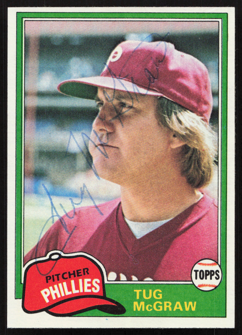 Tug McGraw Autographed 1981 Topps Card #40 Philadelphia Phillies SKU #264489