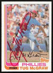 Tug McGraw Autographed 1982 Topps Card #250 Philadelphia Phillies SKU #264492