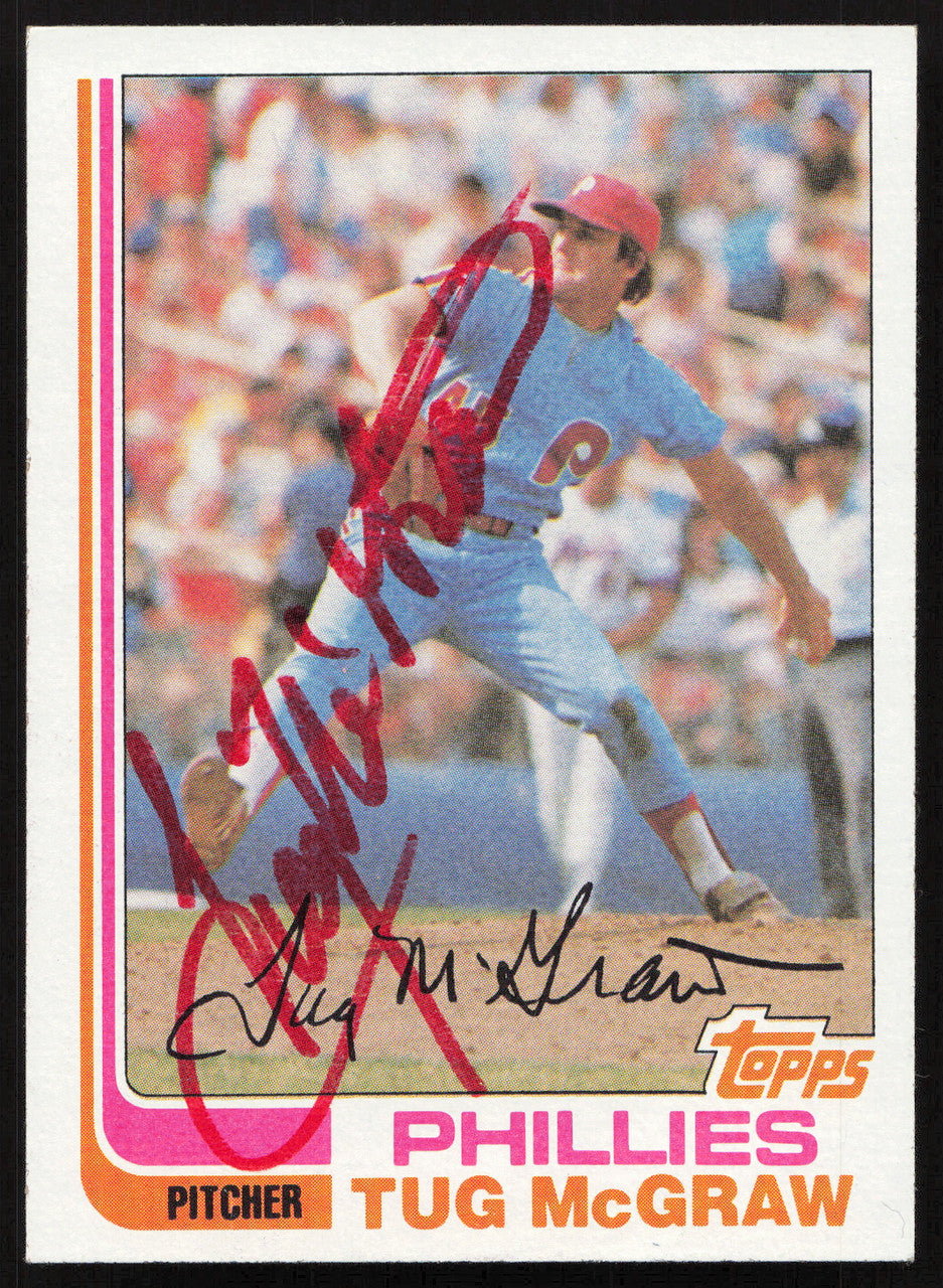 Tug McGraw Autographed 1982 Topps Card #250 Philadelphia Phillies SKU #264492