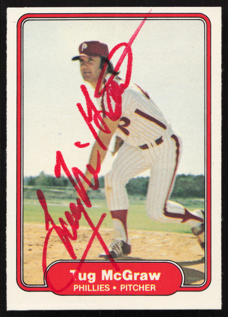 Tug McGraw Autographed 1982 Fleer Card #251 Philadelphia Phillies SKU #264494