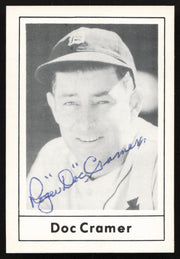 Roger Doc Cramer Autographed 1978 Grand Slam Card #58 Detroit Tigers SKU #264501