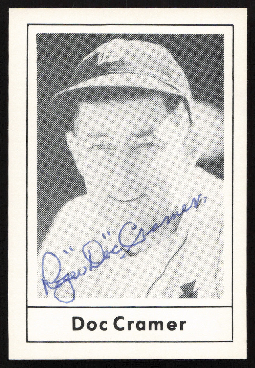 Roger Doc Cramer Autographed 1978 Grand Slam Card #58 Detroit Tigers SKU #264501