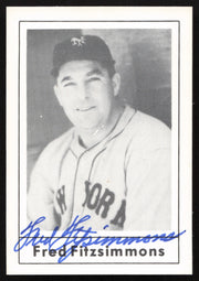 Fred Fitzsimmons Autographed 1978 Grand Slam Card #14 New York Giants SKU #264503