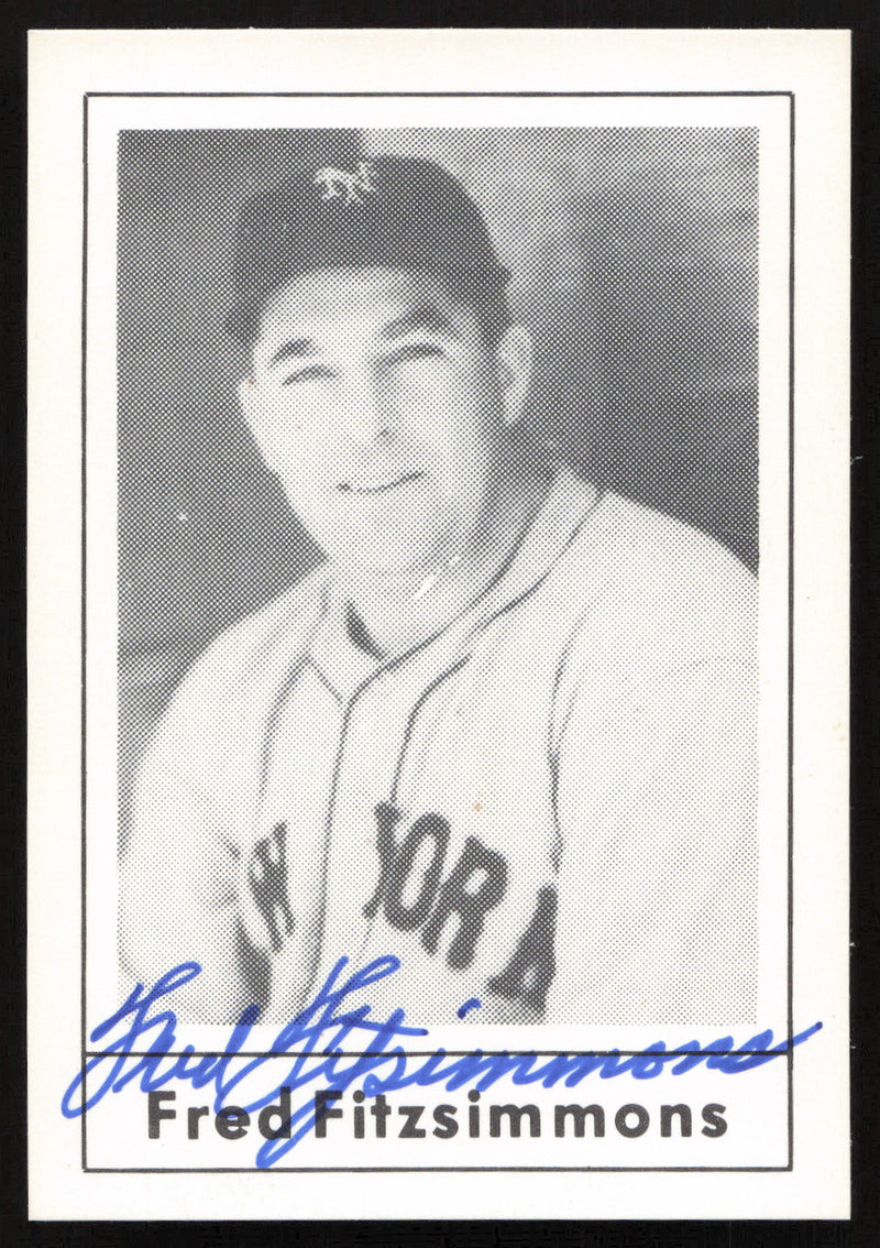 Fred Fitzsimmons Autographed 1978 Grand Slam Card #14 New York Giants SKU #264503