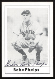 Babe Phelps Autographed 1978 Grand Slam Card #161 Brooklyn Dodgers SKU #264509