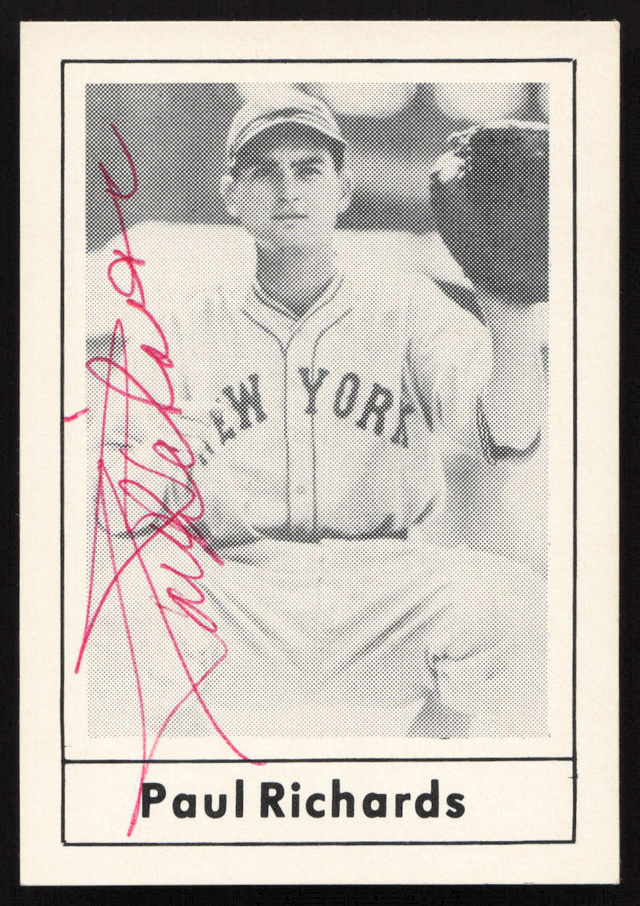 Paul Richards Autographed 1978 Grand Slam Card #71 New York Giants SKU #264512