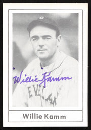 Willie Kamm Autographed 1978 Grand Slam Card #27 Cleveland Indians SKU #264516