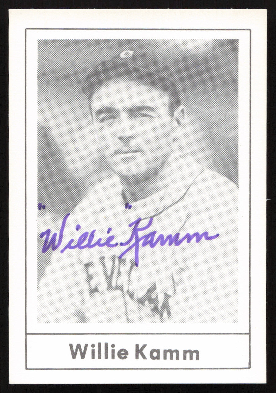Willie Kamm Autographed 1978 Grand Slam Card #27 Cleveland Indians SKU #264516